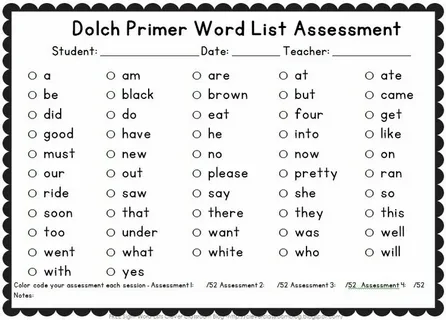 Kindergarten Sight Words