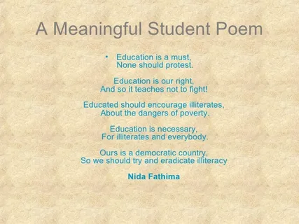 Poem About Education in English